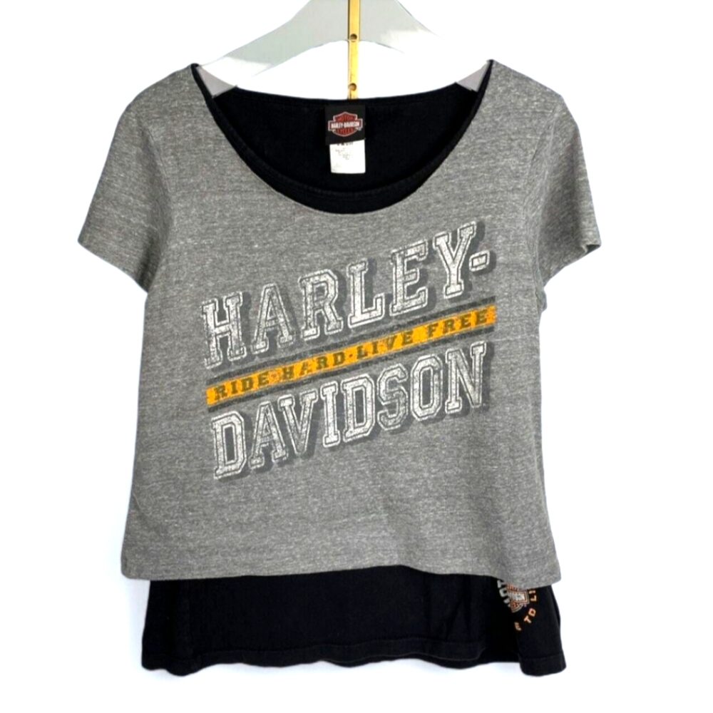 Harley Davidson Womens Panama City Beach Layered Tshirt size large